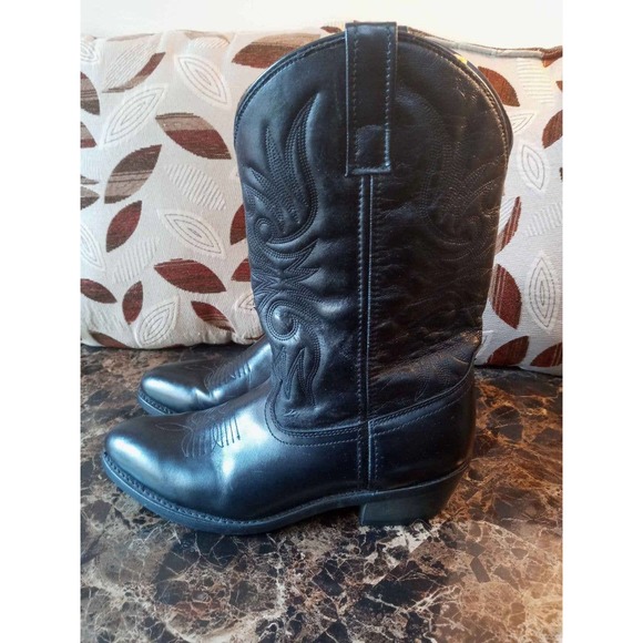 Preowned Men's LAREDO WESTERN BOOTS Style# 4240 - Size 10D / Black - Picture 4 of 11